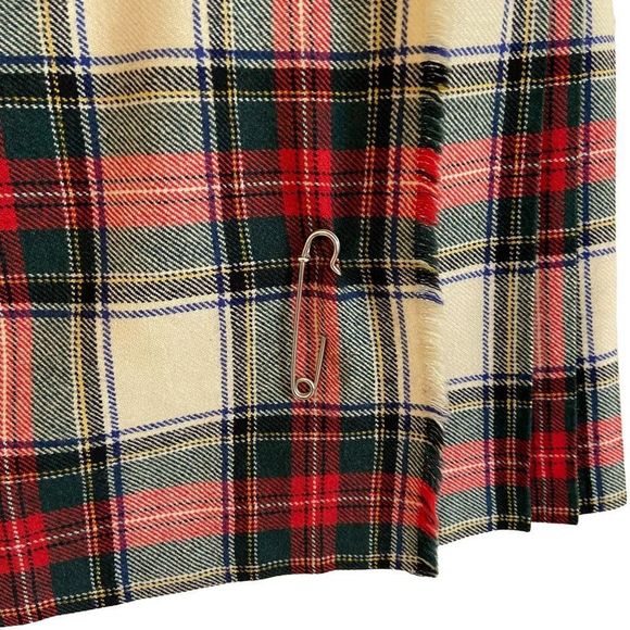 Vintage Younkers Snowdon Tartan Wool Pleated Kilt Womens Size 25"-26" Adjustable - Picture 4 of 6